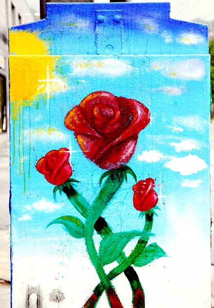 Painted Utility Box, southwest corner of Hollywood Boulevard at Alexandria Street, East Hollywood 