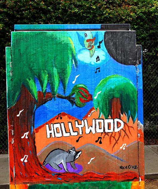 Painted Utility Box, southwest corner of Hollywood Boulevard at Alexandria Street, East Hollywood 