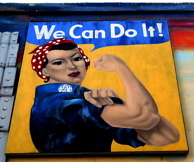 Army Surplus Store on Hollywood Boulevard - the 1942 "We Can Do It!" poster