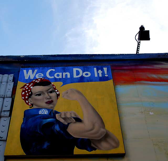 Army Surplus Store on Hollywood Boulevard - the 1942 "We Can Do It!" poster