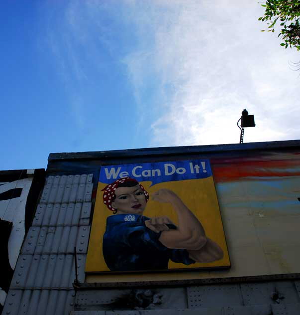 Army Surplus Store on Hollywood Boulevard - the 1942 "We Can Do It!" poster