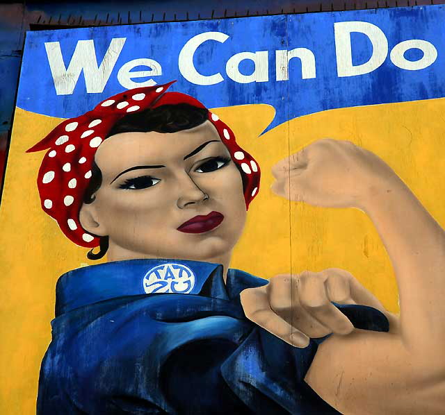 Army Surplus Store on Hollywood Boulevard - the 1942 "We Can Do It!" poster