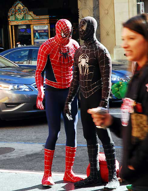 Spiderman impersonators, Hollywood Boulevard