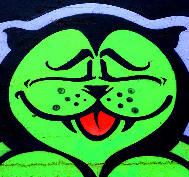 "Cat" mural, West Sunset Boulevard at Waterloo, Silverlake, photographed Monday, January 10, 2011