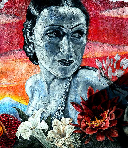 Dolores Del Rio mural on Hudson at Hollywood Boulevard