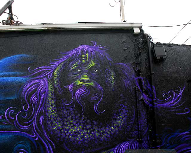 New Cat/Dog/Ape mural, corner of Descanso and Sunset Boulevard, Silverlake - photographed Monday, January 3, 2011 