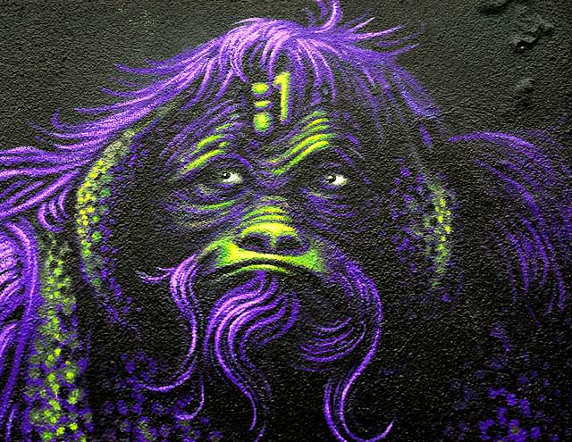 New Cat/Dog/Ape mural, corner of Descanso and Sunset Boulevard, Silverlake - photographed Monday, January 3, 2011 