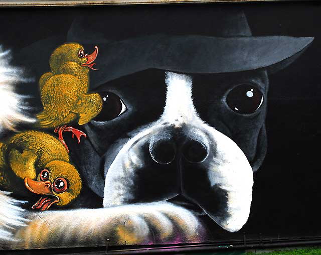 New Cat/Dog/Ape mural, corner of Descanso and Sunset Boulevard, Silverlake - photographed Monday, January 3, 2011 