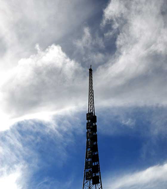 Old radio tower at Warner Pacific Theater on Hollywood Boulevard