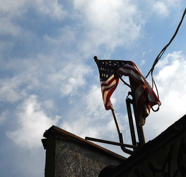 American flag, Melrose Avenue alley, Friday, January 7, 2011