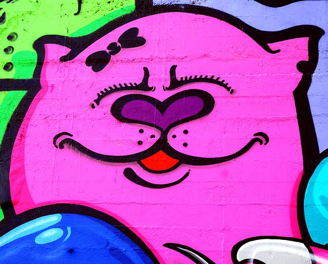 "Cat" mural, West Sunset Boulevard at Waterloo, Silverlake, photographed Monday, January 10, 2011