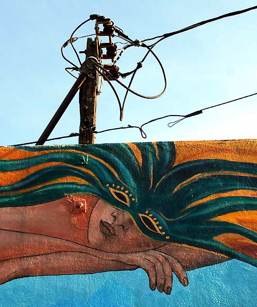 1991 mural by Annie Sperling, A Mural Dedicated to Peace ("Silver Lake Mi Amor") on the southwest corner of Sunset and Hyperion