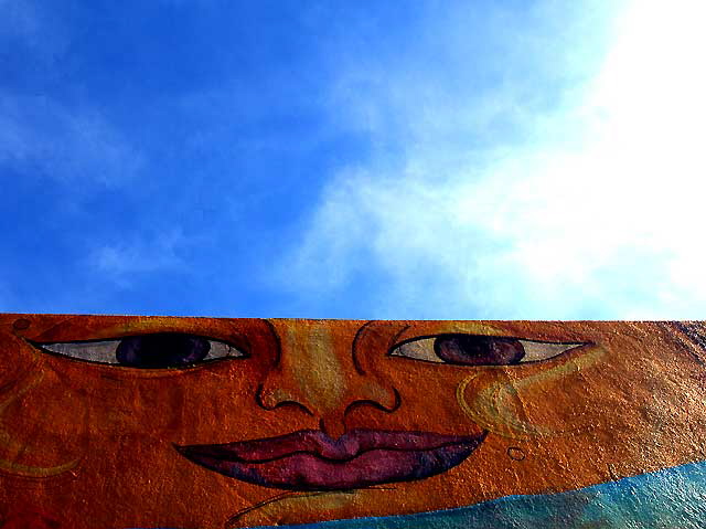 1991 mural by Annie Sperling, A Mural Dedicated to Peace ("Silver Lake Mi Amor") on the southwest corner of Sunset and Hyperion