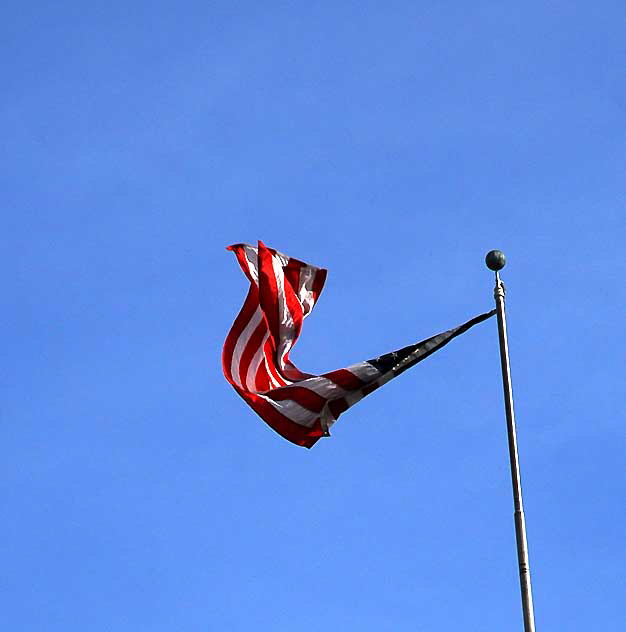 Flag over the Max Factor Building in Hollywood