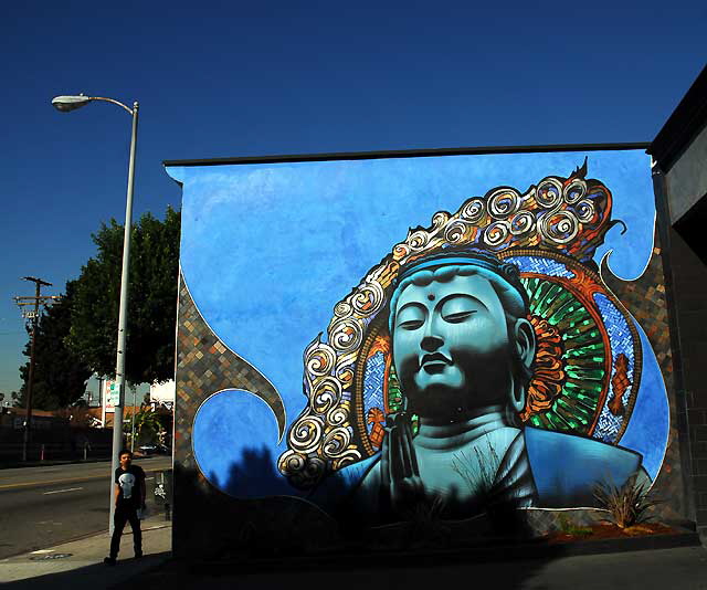 Mural work at Western Avenue at Marathon - El Mac and Retna - photographed Monday, January 17, 2011