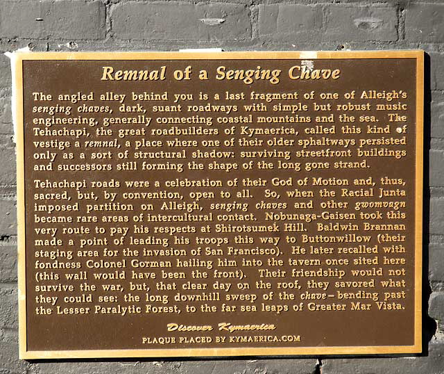 Native American alley plaque - alley off Sunset Boulevard in Hollywood