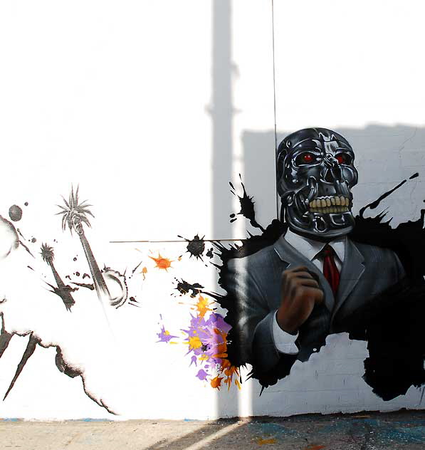 New "Racial Storm" mural in progress near Melrose and La Brea, Wednesday, January 19, 2011