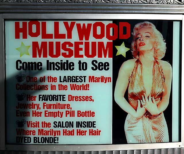 Marilyn Monroe sign, Hollywood Museum in the former Max Factor Building, Highland Avenue, Hollywood