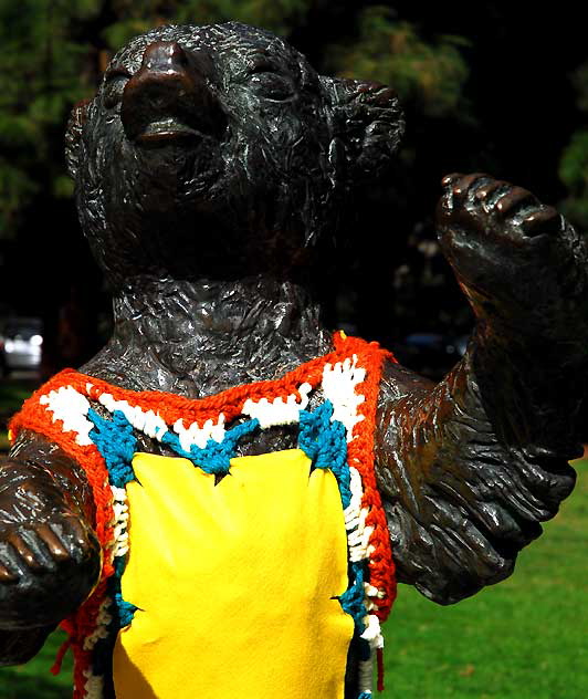 Bear statue at the entrance to Griffith Park, Wednesday, January 26, 2011  