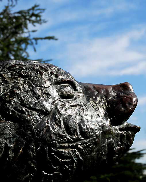 Bear statue at the entrance to Griffith Park, Wednesday, January 26, 2011  