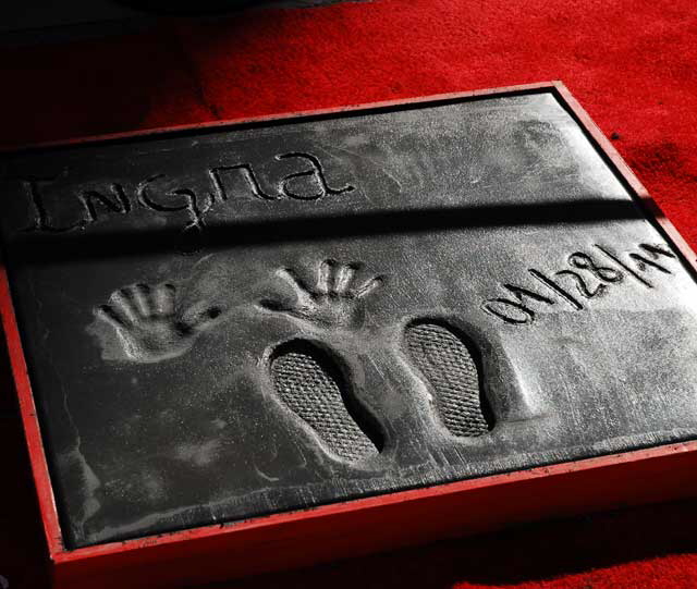 New footprints at Grauman's Chinese Theater, Friday, January 28, 2011