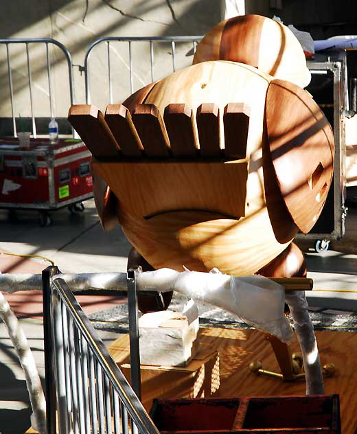 Kellogg's Cereal Promotion (world's largest cuckoo clock) being assembled at the Hollywood and Highland Center, Friday, January 28, 2011