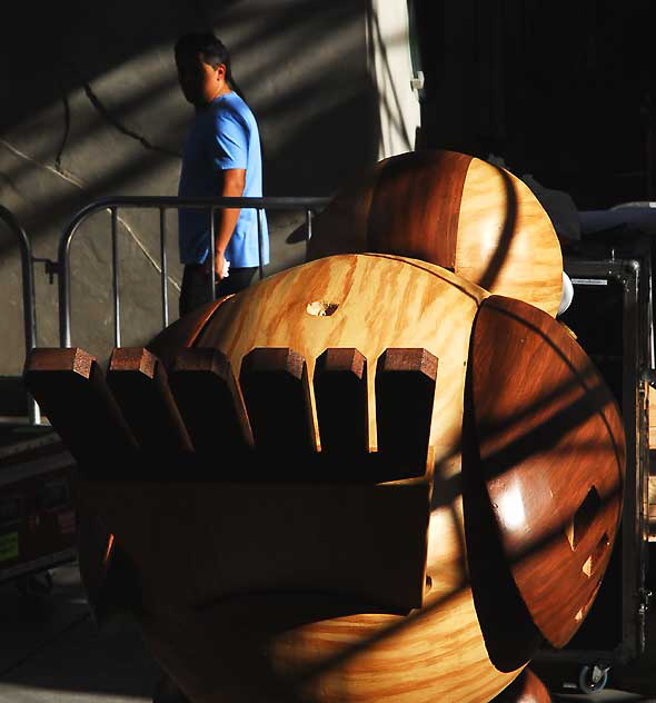 Kellogg's Cereal Promotion (world's largest cuckoo clock) being assembled at the Hollywood and Highland Center, Friday, January 28, 2011