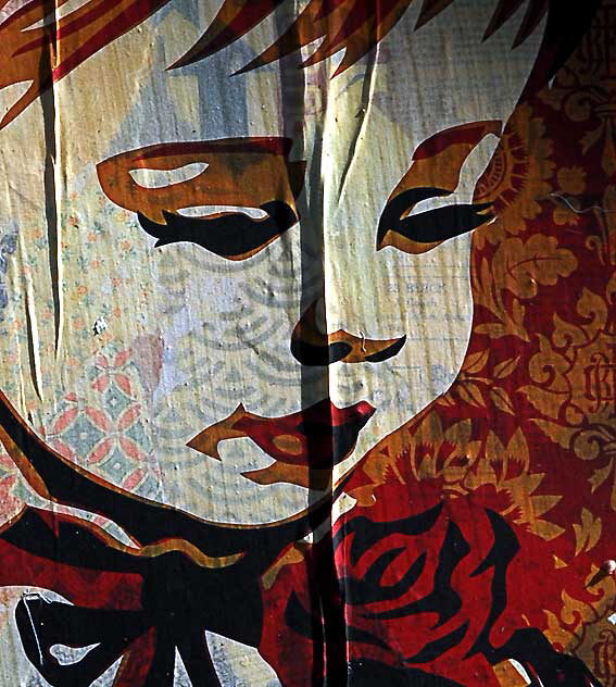 Shepard Fairey poster, Gower at Carlton Way in Hollywood, Monday, January 31, 2011