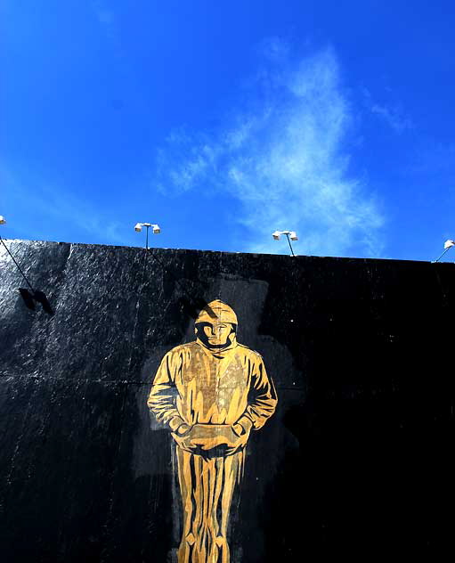 Banksy "Oscar" mural, La Brea south of Wilshire Boulevard, photographed Monday, February 28, 2011