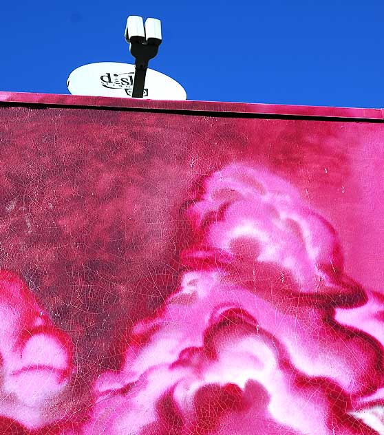 Clouds, detail of mural in Melrose Avenue alley