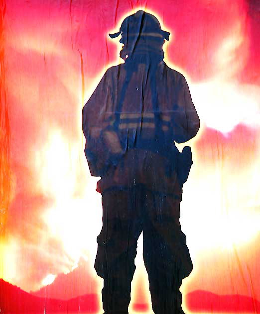 Poster - "God Bless America" - California Fire Fighter
