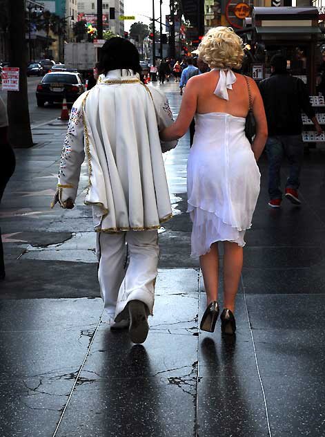 Elvis and Marilyn Monroe impersonators, Hollywood Boulevard, Tuesday, February 8, 2011