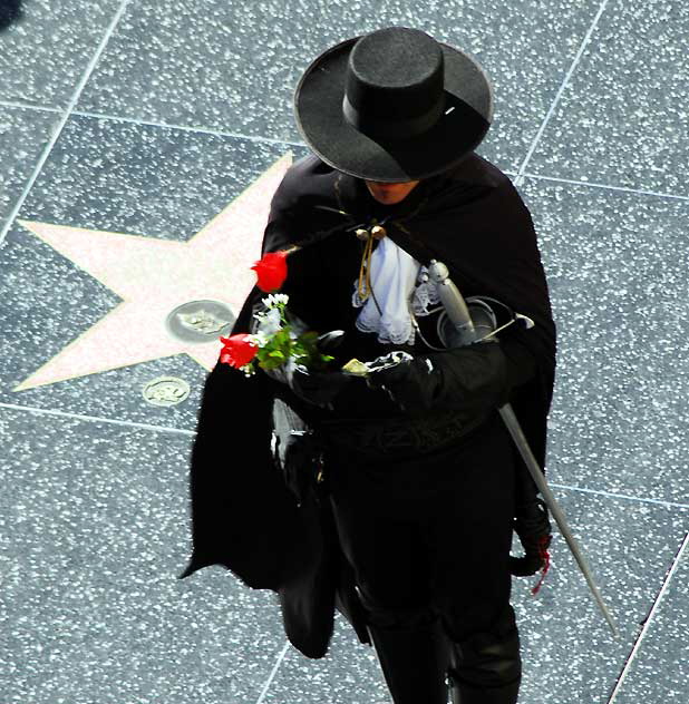 Zorro impersonator, Hollywood Boulevard