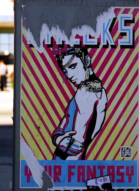 "Cheeks" poster, utility box, Poinsettia Place and Sunset Boulevard, Friday, February 11, 2011