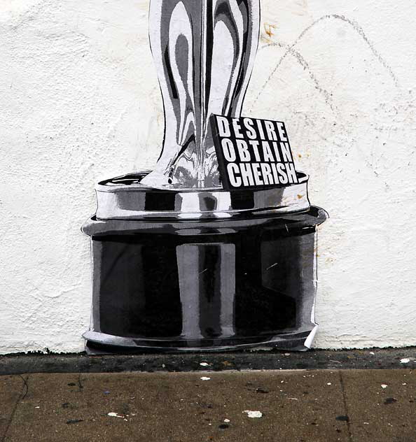 La-La Land Oscar - street art on the corner of Melrose and Spaulding, February 25, 2011
