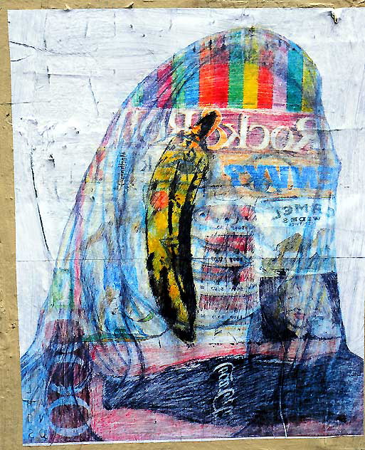 Woman's Head, utility box on the corner of Melrose and Spaulding, February 25, 2011