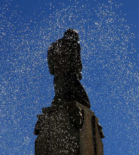 The Electric Fountain, 1931, Native American sculpture is by Robert Merrell Gage - northeast corner of Wilshire and Santa Monica Boulevard, Beverly Hills