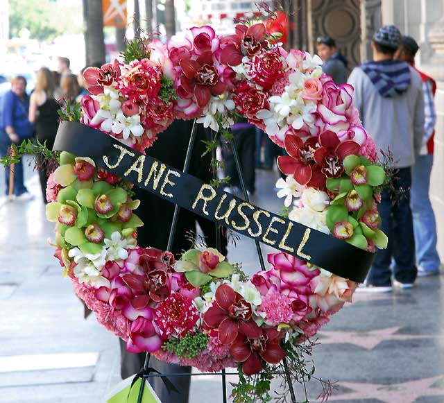 Jane Russell tribute at her star on the Hollywood Walk of Fame, Tuesday, March 1, 2011