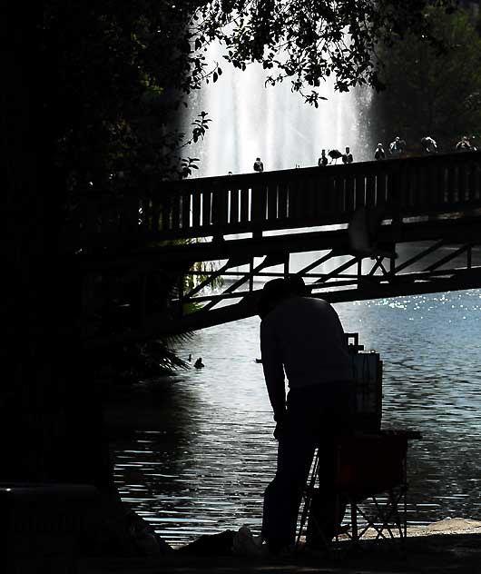 Artist at work, Echo Park Lake, Tuesday, March 8, 2011