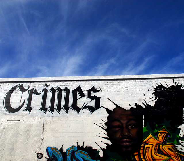 "Los Angeles Crimes" mural, alley at La Brea and Melrose, photographed Friday, March 11, 2011