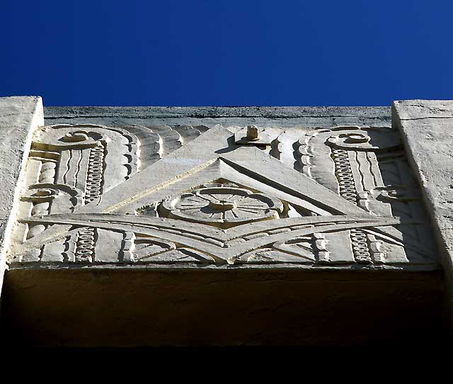 Detail of Art Deco building on Las Palmas in Hollywood