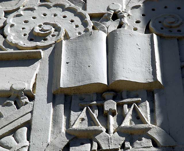 Detail of Art Deco building on Las Palmas in Hollywood