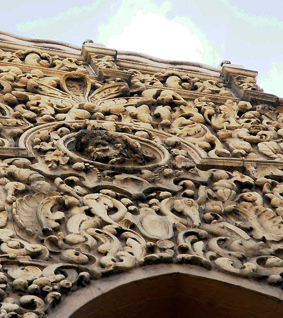 Faade at Spanish Colonial Revival building on Hollywood Boulevard