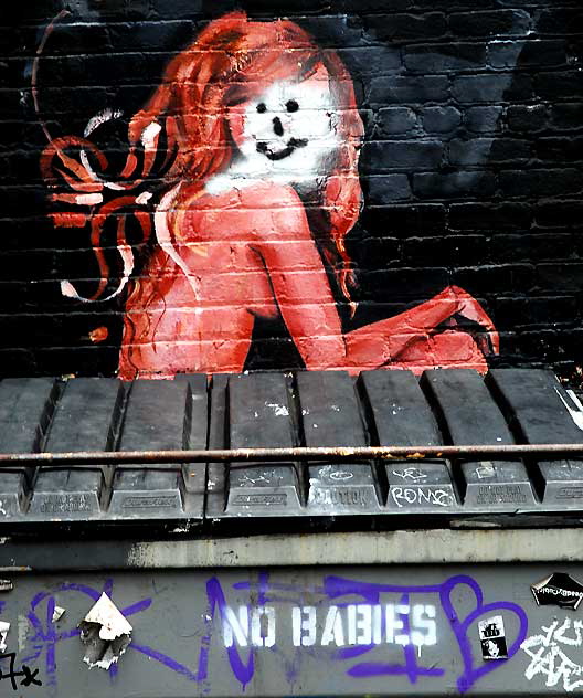 No Babies - dumpster in alley behind Melrose Avenue