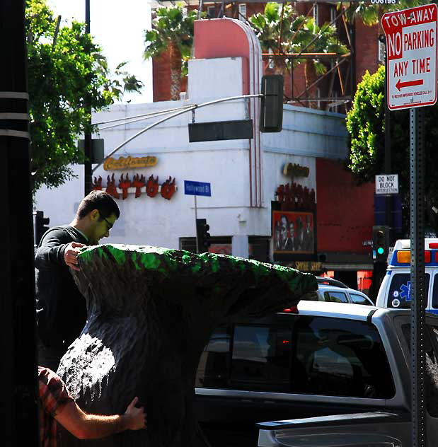Workers, Fake Stump, Hollywood Boulevard, Tuesday, March 22, 2011