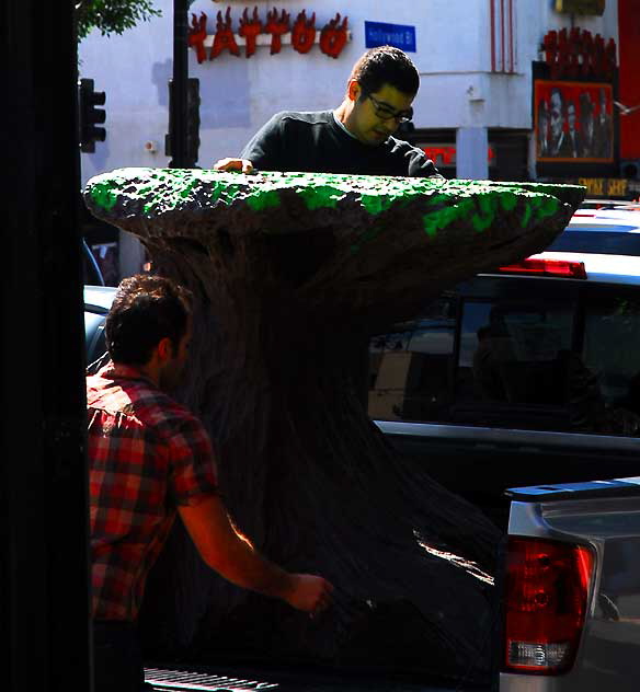 Workers, Fake Stump, Hollywood Boulevard, Tuesday, March 22, 2011