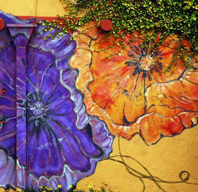David Reid flower mural, Main Street at Westminster, Venice Beach 