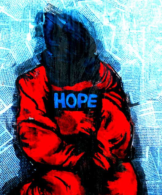 No Hope - "Free Humanity" art poster, Melrose Avenue, Monday, April 4, 2011