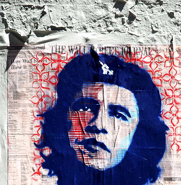 Obama as Che - "Free Humanity" art poster, Melrose Avenue, Monday, April 4, 2011