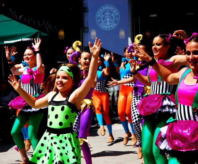 Dancers on Hollywood Boulevard between Grauman's Chinese Theater and Madame Tussauds Wax Museum, Tuesday, April 12, 2011